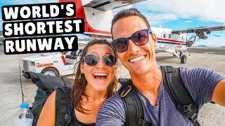 Landing on the SHORTEST RUNWAY in the  WORLD! Flying to Saba Island