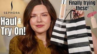 Sephora Savings Event HAUL & TRY ON! Let's Chat & Try Exciting New Makeup! My Favorite Haul Ever 