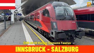 Cab Ride Innsbruck - Salzburg (ÖBB, DB, Austria, Germany) train driver's view 4K