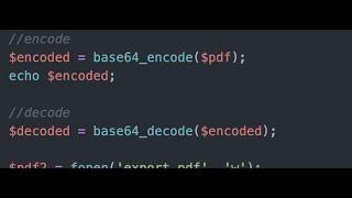 PHP: convert pdf to base 64 and base64 back to pdf