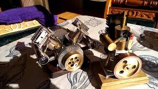 two vacuum motors #flammenfresser CHINESE + GERMAN GERMAN FLAME LICKER PCGuru model Engines