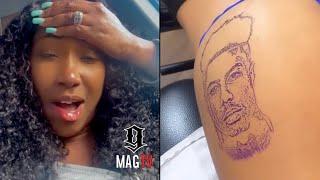 Blueface Mom Karlissa Reacts To His Ex "GF" Bonnie Lashay Tattooing His Face On Her Rear! 