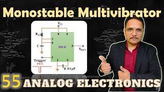 Monostable Multivibrator using 555 timer IC | Monostable Multivibrator | 555 timer IC | Electronics