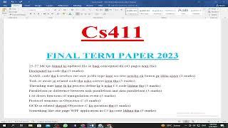 CS411 Current Paper Final Term 2023 - The Merciful Academy