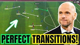 Erik Ten Hag's PERFECT TRANSITION Tactic! | INSANE REALISTIC MAN UTD REBUILD | BEST FM24 TACTICS