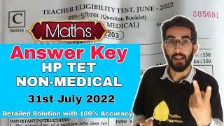 Answer key HP TET Non Medical/31st july 2022/Detailed solution with 100% accuracy by Nitesh sir