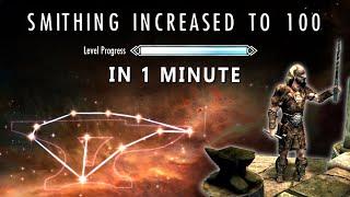 Skyrim - Level up Smithing to 100 in 1 Minute | 2024 | Skyrim Anniversary Edition