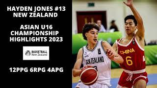 Hayden Jones - 6'5 Guard - New Zealand - U16 Asian Championship Highlights