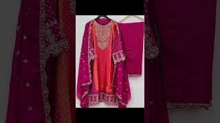 Pink chaniya choli | long designer embroidered work dress #2025new #fashion #womanfashion #trending