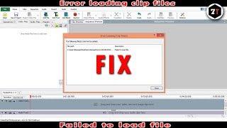 How to fix error in Videopad Editor | Failed to load file or Error loading clip files