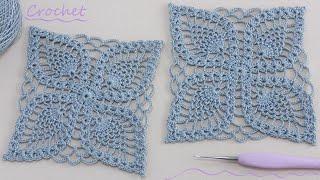 Чарующий КВАДРАТНЫЙ МОТИВ "Ананасы" вязание крючком МКSUPER Beautiful Pattern Crochet square motifs