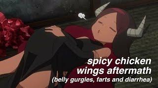 spicy chicken wings aftermath — belly gurgles, farts and diarrhea | mona