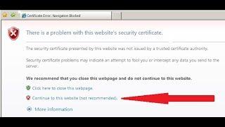 internet explorer certificate error fix windows 7,8,9,10 in (HINDI)