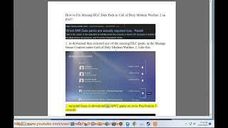 Fix Missing DLC Data Pack in Call of Duty Modern Warfare 2 on PS5