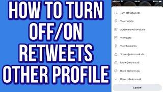 How To Turn Off/On Retweets Other Profile in Twitter(2023)