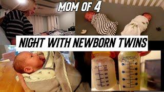 NIGHT TIME WITH NEWBORN TWINS // night routine with newborn twins / mom of 4