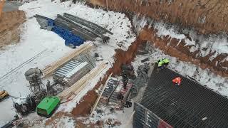 Строительство тоннеля под ж/д путями - станция Дачная / автомагистраль Центральная / Самара / Russia
