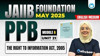 JAIIB May 2025 | JAIIB PPB Module A Unit 21 | JAIIB English Medium | JAIIB Exam Preparation 2025