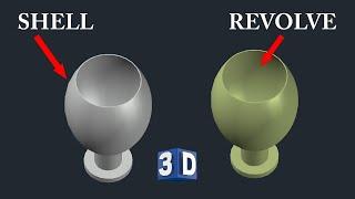 Revolve and shell command in Autocad
