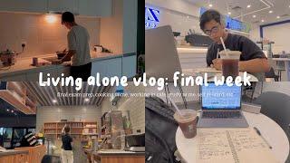 Living alone vlog: Final week || final exam prep, cooking w me, working in cafe, study in cafe, etc