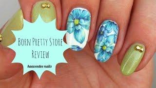 Born Pretty Store Review + Design (water decals, rhinestones and nail polish)