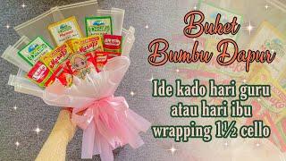 BUKET BUMBU DAPUR IDE KADO HARI GURU ATAU KADO HARI IBU WRAPPING ½ LEMBAR CELLOPHANE