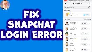 How To Fix Snapchat Login Error iPhone(2023)