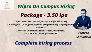 Wipro Complete recruitment process for freshers 2021 batch | Wipro on campus drive