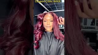 StunningQuick Weave Tutorial Using Burgundy Color Hair Weave︱No Leave Out Ft #elfinhair