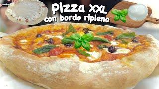 PIZZA MAXI CON BORDO  senza teglia  COTTA SULLA CARTA FORNO 