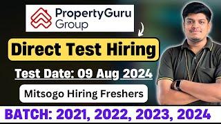 Prodi-G Direct Test Hiring | Test Date: 9 Aug 2024 | Mitsogo Hiring Freshers |2021, 2022, 2023, 2024