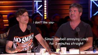 Simon Cowell annoying Louis Tomlinson for 2 minutes straight