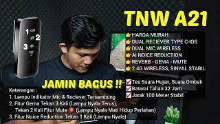 REVIEW & CARA PAKE MIC TNW A21, MIC KECIL KUALITAS JERNIH, TES SUARA HUJAN, OMBAK JARAK 100 M OK