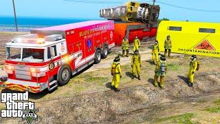 GTA 5 Firefighter Mod HAZMAT Unit Responding To A Train Derailment Crash With Chlorine Leaking