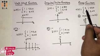 #91 Unit Step function, Delta function, Ramp function| Elementary signals || EC Academy