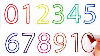 [숫자놀이] 0에서 10까지 입체 숫자 따라 그리고 색칠하기 | 영어숫자놀이 반대로 세기 Learn to write Numbers