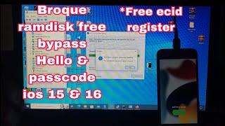 [*NEW] Brqoue ramdisk free hello and passcode bypass |ios12-16 | free ecid register