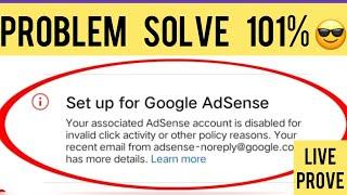 Set up google adsense error || invalid click activity adsense account disabled || adsense suspended
