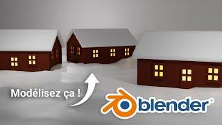 [ TUTO Blender #11 ]  Un village de Noël - Tutoriel Blender 3D débutant en français