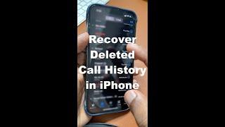 iPhone  Recover Deleted CALL HISTORY  Tips and Tricks