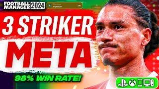 3 Striker META FM24 Tactic DESTORYS The M/E! | 98% Win Rate/200+ Goals