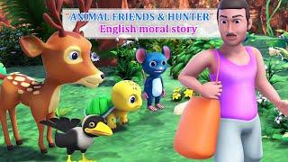 Animal friends and Hunter English moral stories || Deer Crow Rat Turtle animals  @Fairytales3Dall