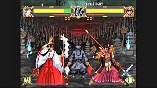 Mizuki Rashojin vs Final Boss Demon Gaoh (Hardest AI) & Bad Ending - Samurai Shodown VI Arcade Mode