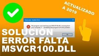  SOLUCIÓN Falta MSVCR100.dll en el equipo en Windows 10, 7 y 8 [FUNCIONA 100%] | 2019