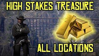 High Stakes Treasure Map Locations ! 3 GOLD BARS! (Red Dead Redemption 2)