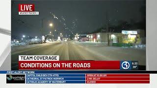 TEAM COVERAGE: First Alert Weather Tracker surveys Waterbury roads