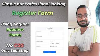 Registration Form using Angular 13 Reactive Forms | Very simple Form without using CSS | Angular 13