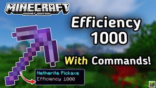 How to Get an Efficiency 1000 Pickaxe  in Minecraft Bedrock | With Commands  || Abdullah Y10