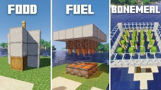 3 MUST HAVE Starter Farms in Minecraft! (Compact)