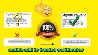 Aadhaar signature not  verified || Add to trusted certificates not working